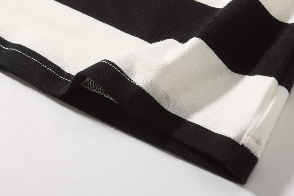 -Long-Sleeve-Shirts-For-Big-Girls-Striped T Shirt Crew Neck Cotton Lightweight Causal