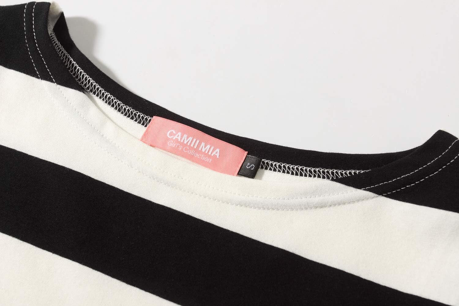 -Long-Sleeve-Shirts-For-Big-Girls-Striped T Shirt Crew Neck Cotton Lightweight Causal