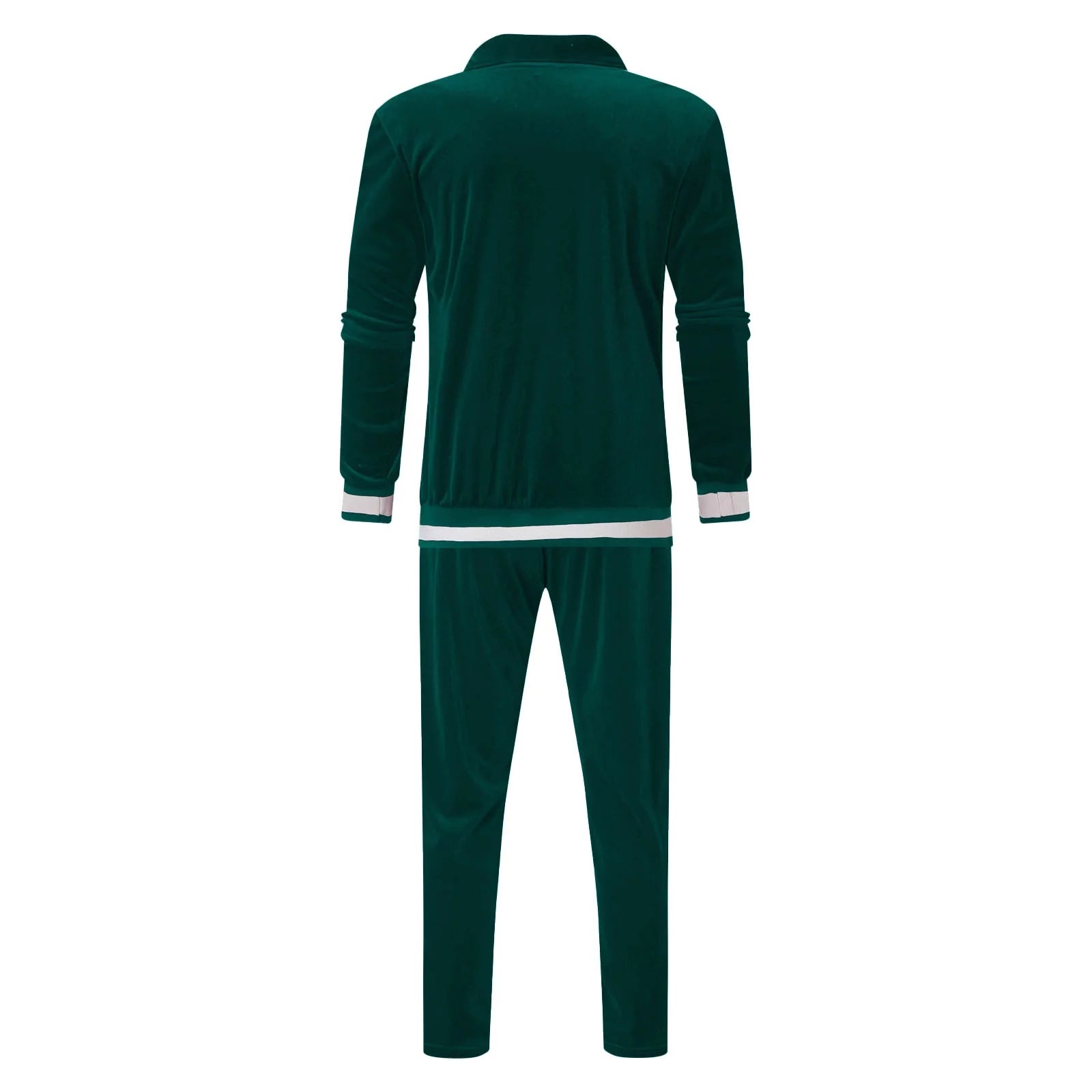 Men'S Two Piece Sweatsuits Striped Soft Golden Velvet Tracksuit for Men Casual Long Sleeve Zip up Jacket Sport Jogger Sweatpant Set Lightweight Outfit Set Green M