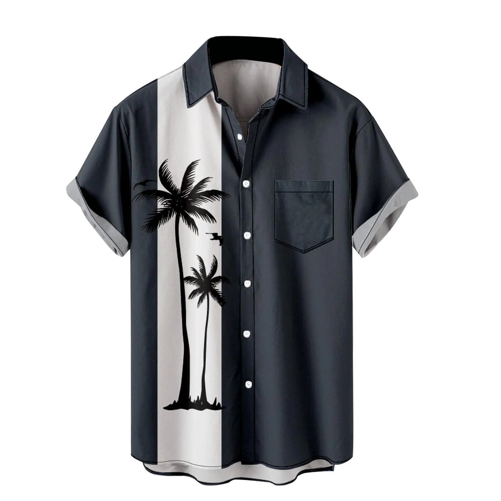 Tank Tops Men Men'S Summer Fashion Hawaiian Style Short Sleeve Casual Shirts Mens Casual Button down Shirts Mens Tops Casual Mens T Shirt Graphic Navy,M